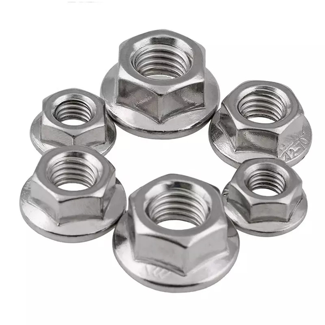 DIN6923 High Quality Stainless Steel Hexagon Hex Head Serrated Flange Nut Pinking Slip Locking Locknut Lock Nut