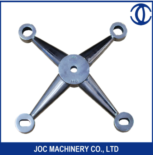 6 Arms Glass Spider Fittings Curtain Wall Connector Installation Cast Iron